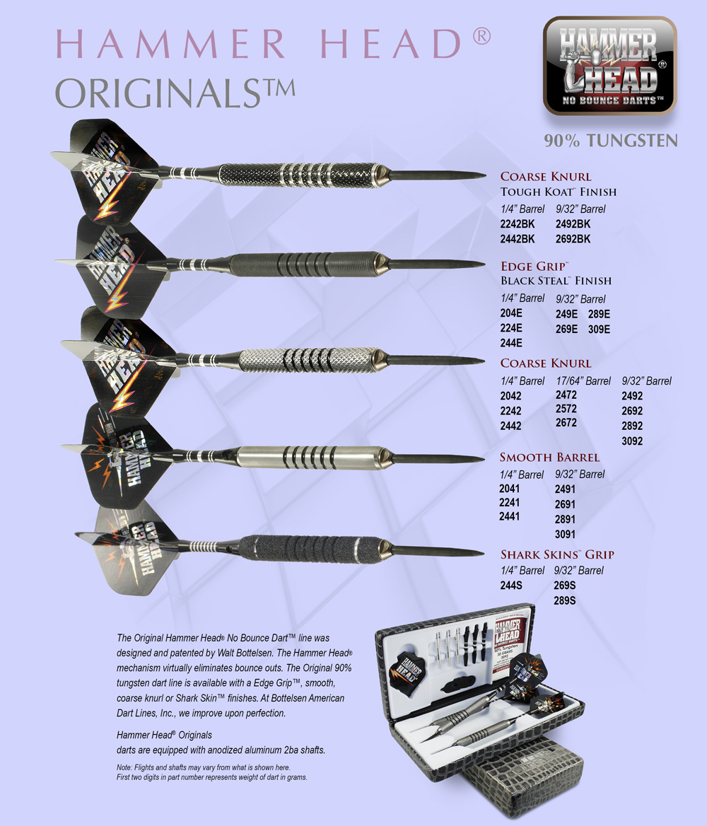 Hammer Head® Originals Darts, Bottelsen 